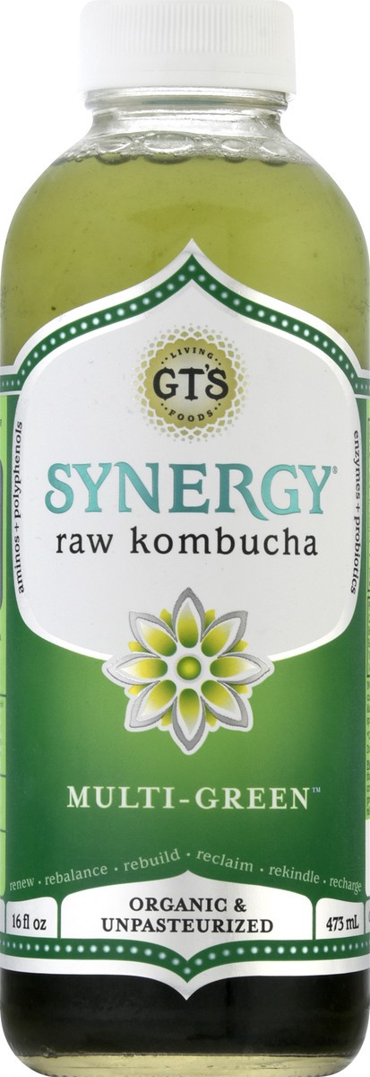 slide 1 of 11, GT's Synergy Multi-Green Raw Kombucha 16 oz, 16 oz