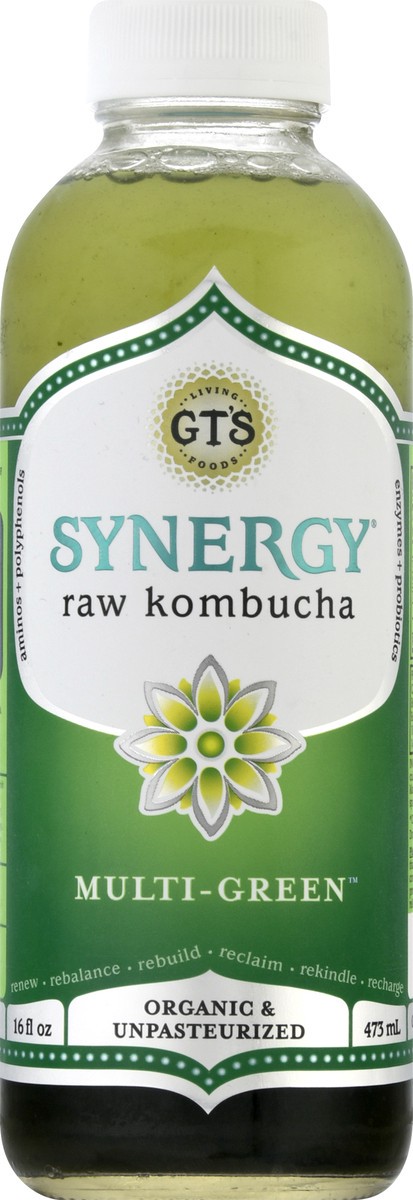 slide 9 of 11, GT's Synergy Multi-Green Raw Kombucha 16 oz, 16 oz