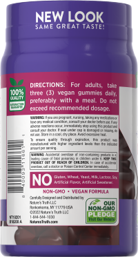 slide 9 of 10, Nature's Truth Delicious Grape Flavor Essential Iron + B-Vitamins, Zinc 60 Gummies, 1 ct
