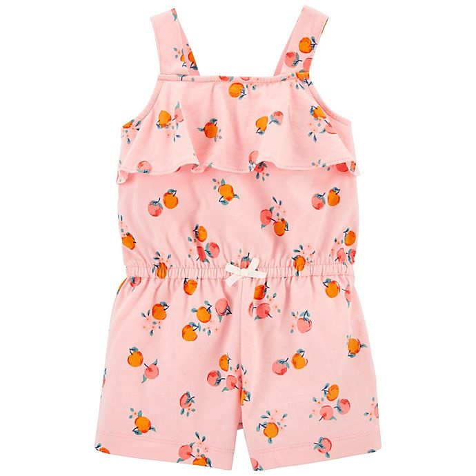 slide 1 of 1, Carter's Peach Cotton Romper, 1 ct