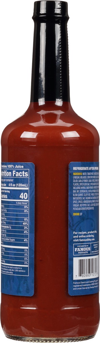 slide 10 of 14, Famous Dave's Rich & Sassy Premium Mild Bloody Mary Mix - 32 fl oz, 32 fl oz