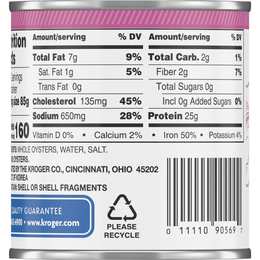 slide 5 of 6, Kroger Premium Quality Whole Oysters, 8 oz
