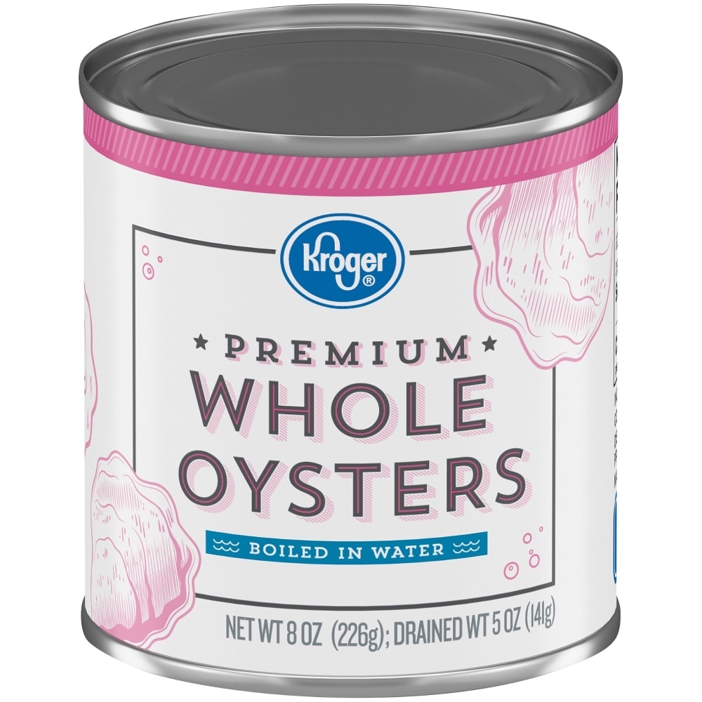 slide 1 of 1, Kroger Premium Quality Whole Oysters, 8 oz