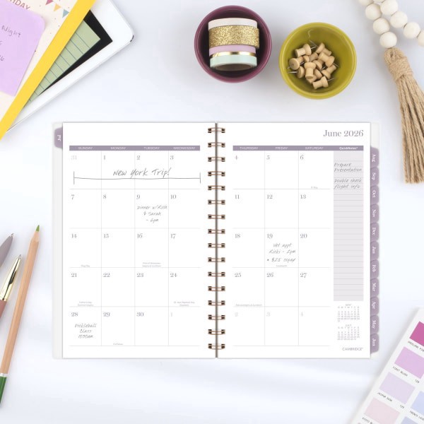 slide 3 of 10, Cambridge® Madison Academic 2025-2026 Customizable Weekly Monthly Planner, Small, 5 1/2"" x 8 1/2"", 1 ct