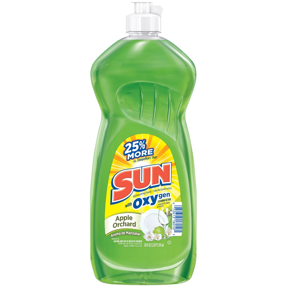 slide 1 of 1, Sun Apple Orchard with Oxygen Cleaning Action Dishwashing Liquid, 20 fl oz