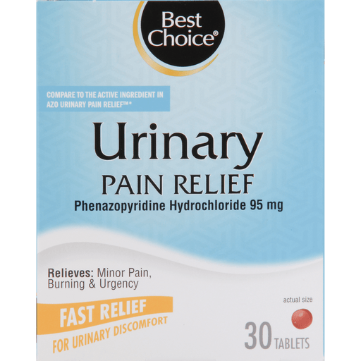 slide 1 of 1, Best Choice Urinary Pain Relief Tablets, 30 ct