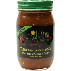 A & J Salsa Company Warm Salsa Made With Jalapeno Peppers - 16 oz