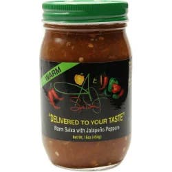 A & J Salsa Company Warm Salsa Made With Jalapeno Peppers - 16 oz