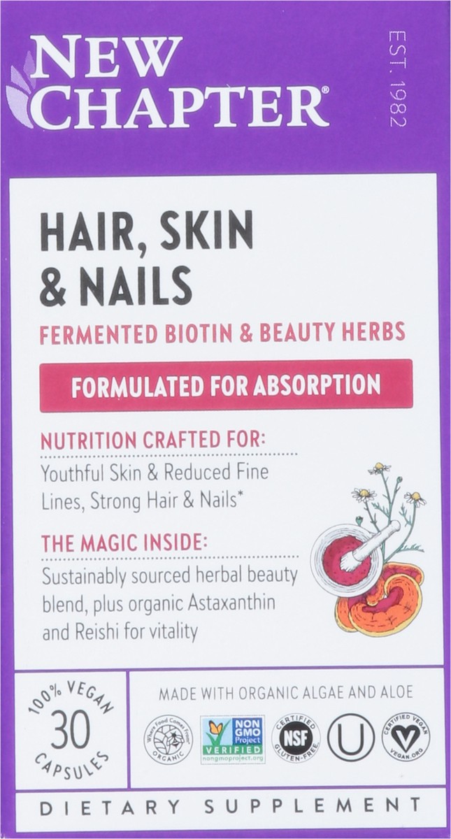 slide 7 of 9, New Chapter Hair, Skin & Nails, Biotin Supplement, Vegetarian Capsules, 30 ct