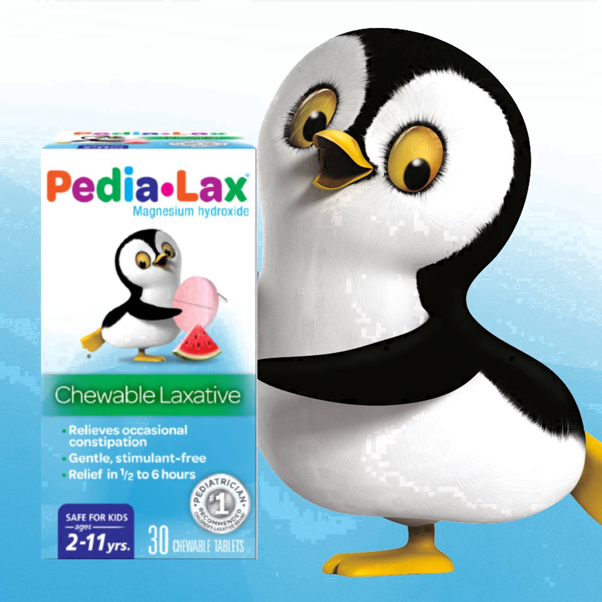 slide 9 of 114, Pedia-Lax Laxative Chewable Tablets for Kids, Ages 2-11, Watermelon Flavor, 30 CT, 30 ct
