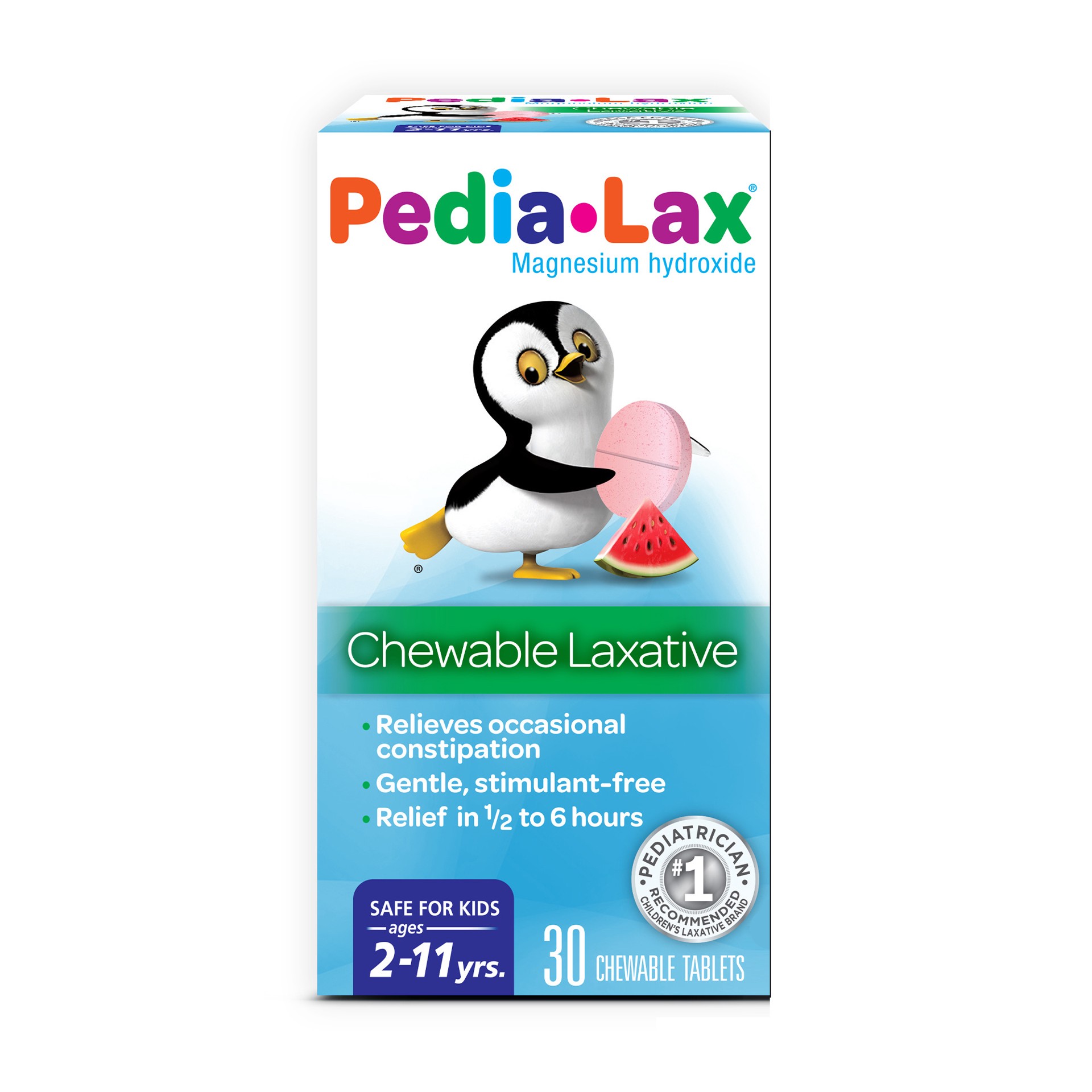 slide 1 of 114, Pedia-Lax Laxative Chewable Tablets for Kids, Ages 2-11, Watermelon Flavor, 30 CT, 30 ct