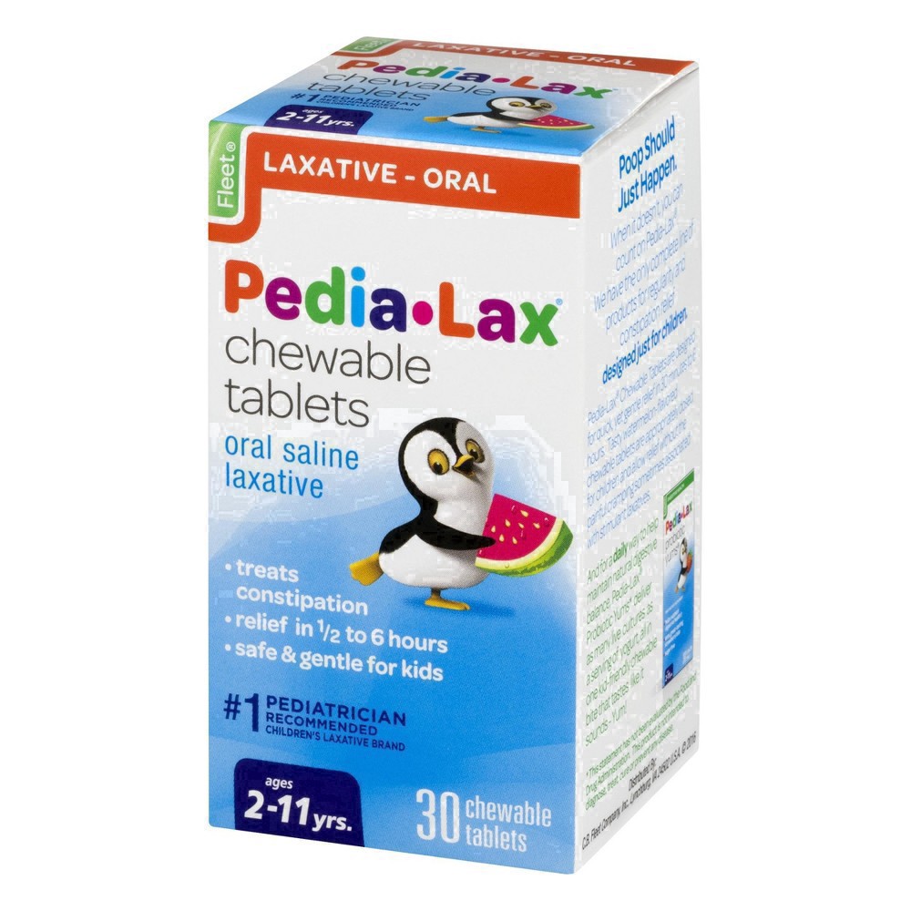 slide 75 of 114, Pedia-Lax Laxative Chewable Tablets for Kids, Ages 2-11, Watermelon Flavor, 30 CT, 30 ct