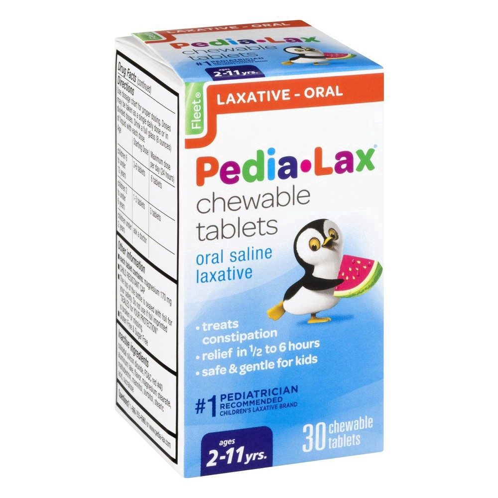 slide 91 of 114, Pedia-Lax Laxative Chewable Tablets for Kids, Ages 2-11, Watermelon Flavor, 30 CT, 30 ct