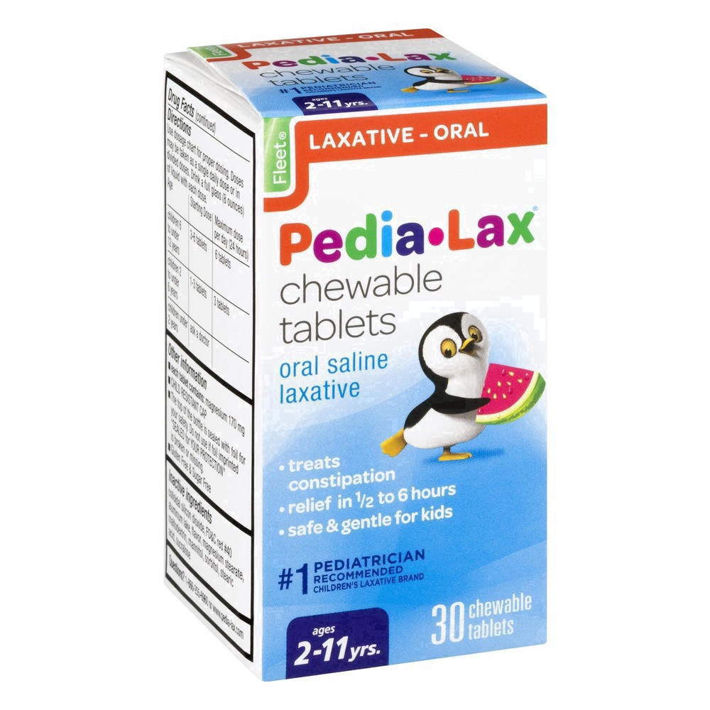 slide 8 of 114, Pedia-Lax Laxative Chewable Tablets for Kids, Ages 2-11, Watermelon Flavor, 30 CT, 30 ct