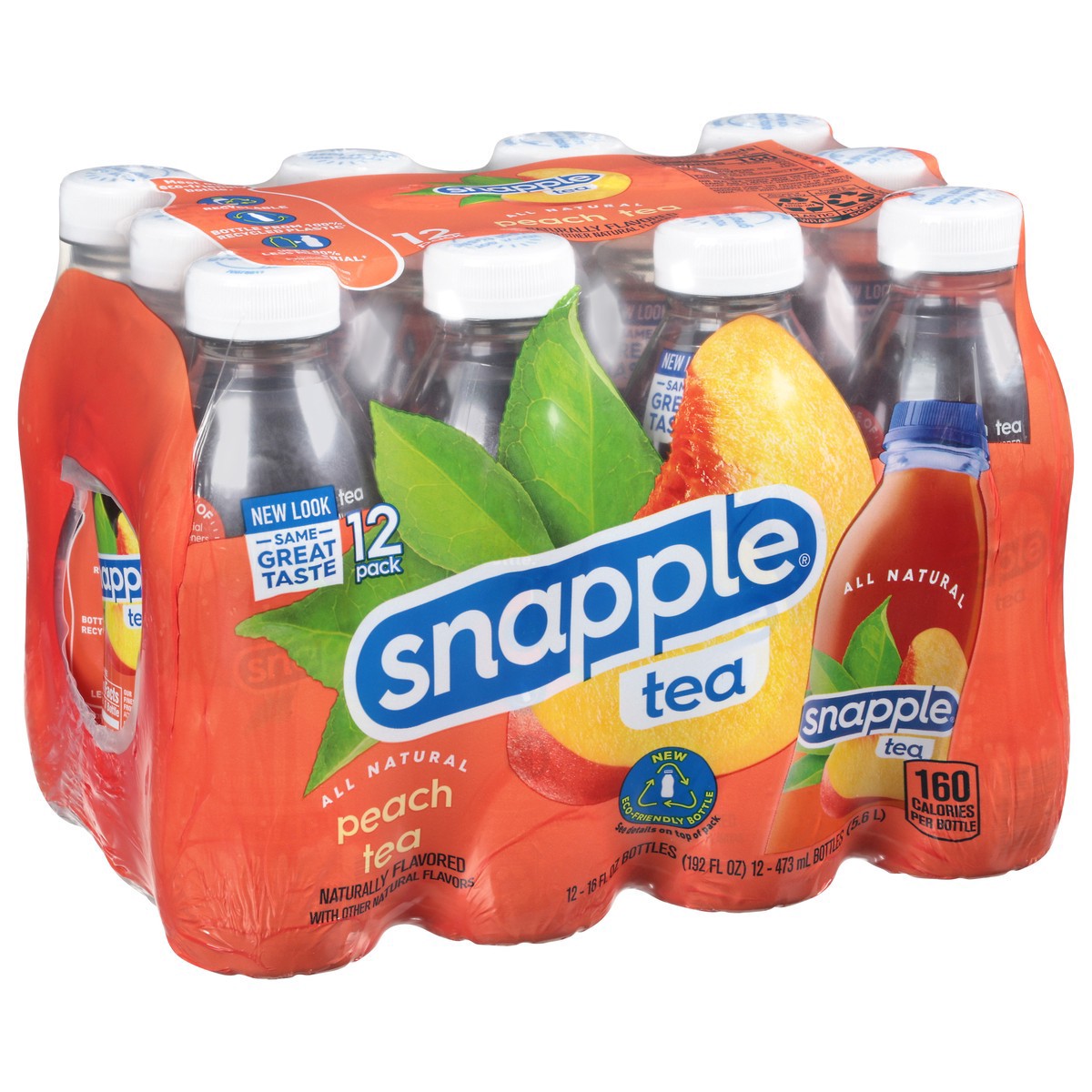 slide 2 of 9, Snapple Peach Tea recycled plastic bottle, 12 ct