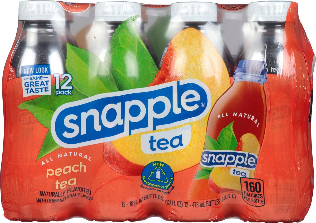 slide 6 of 9, Snapple Peach Tea recycled plastic bottle, 12 ct