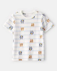 Carter's Toddler Striped Bluey Short-Sleeve Graphic Tee, Multi, 2T