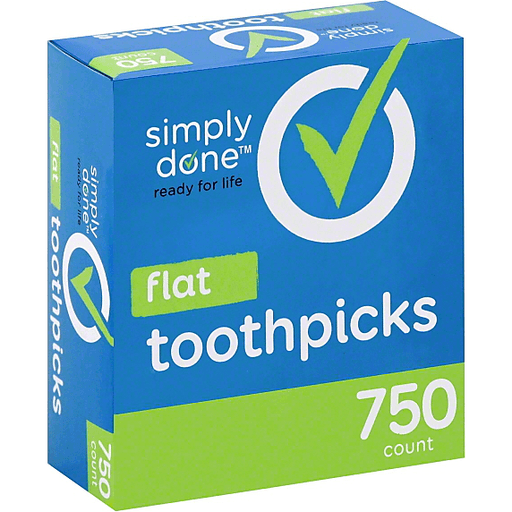 slide 2 of 3, Simply Done Flat Toothpicks, 750 ct