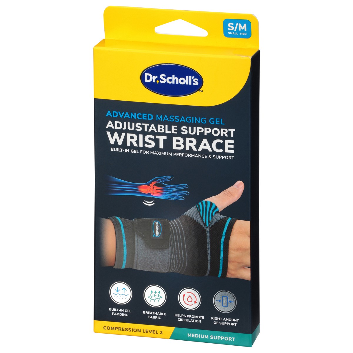 slide 8 of 11, Dr. Scholl's Advanced Massaging Gel Adjustable Support Wrist Brace S/M 1 1 ea, 1 ct