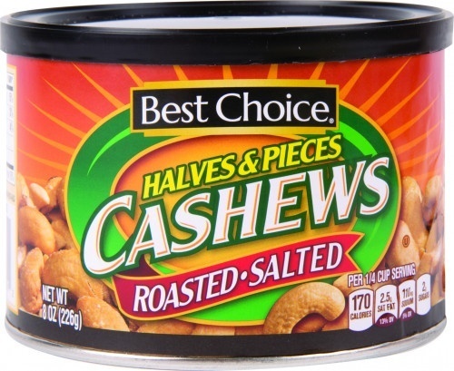 slide 1 of 1, Best Choice Cashew Roasted Salted Halves & Pieces, 8 oz