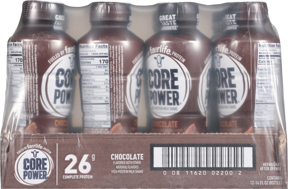 slide 3 of 3, Core Power Protein Chocolate 26g Bottles, 14 fl oz; 12 Pack, 12 ct; 14 oz