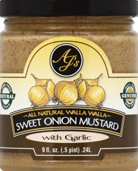 AJs Aj's Natural Sweet Onion Mustard With Garlic - 9 fl oz