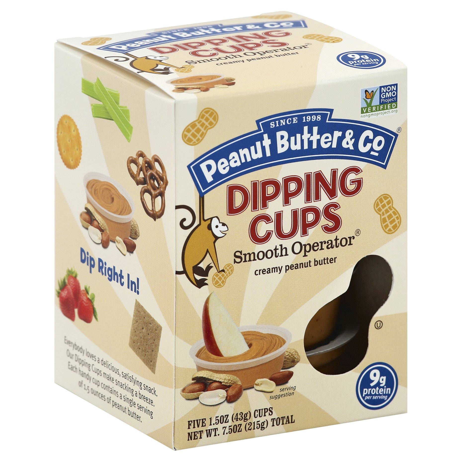 slide 1 of 4, Peanut Butter & Co. Peanut Butter, Creamy, Smooth Operator, Dipping Cups, 5 ct