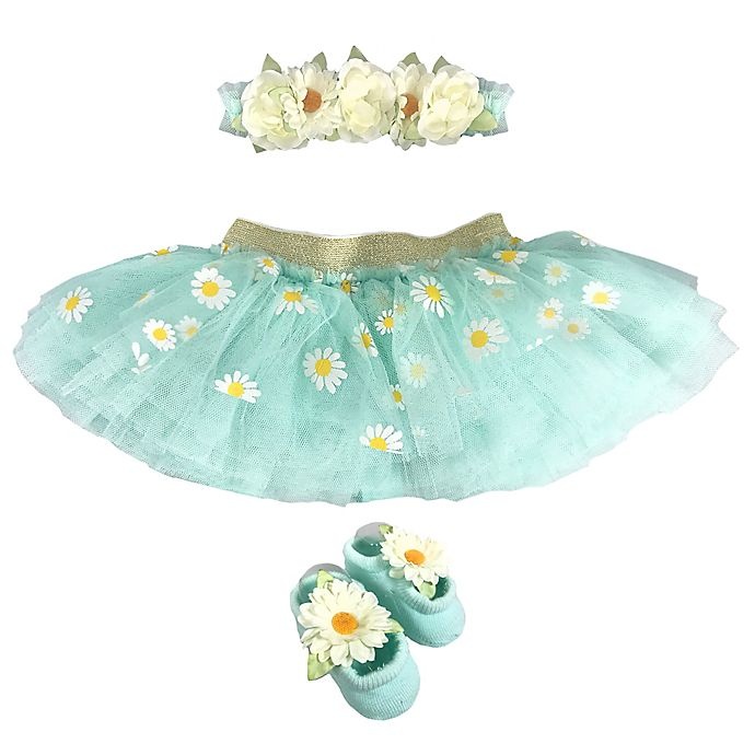 slide 1 of 2, Toby Signature Toby Fairy Newborn Daisies Tutu and Headband Set - Frost Mint, 2 ct