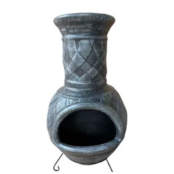Blue Orange Pottery Equipal Chimenea