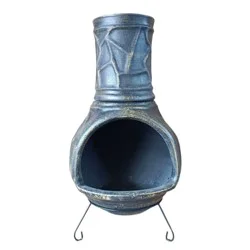 Blue Orange Pottery Modern Chimenea