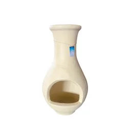 Blue Orange Pottery Bulb Cream Chimenea