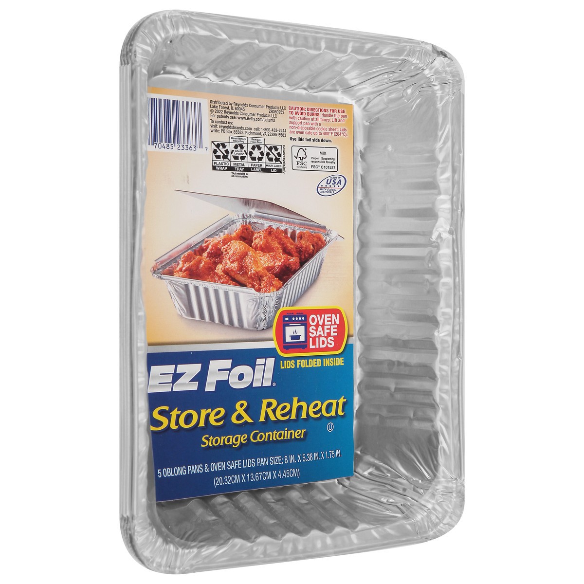slide 9 of 9, EZ Foil Store & Reheat Storage Container 5 ea, 5 ct