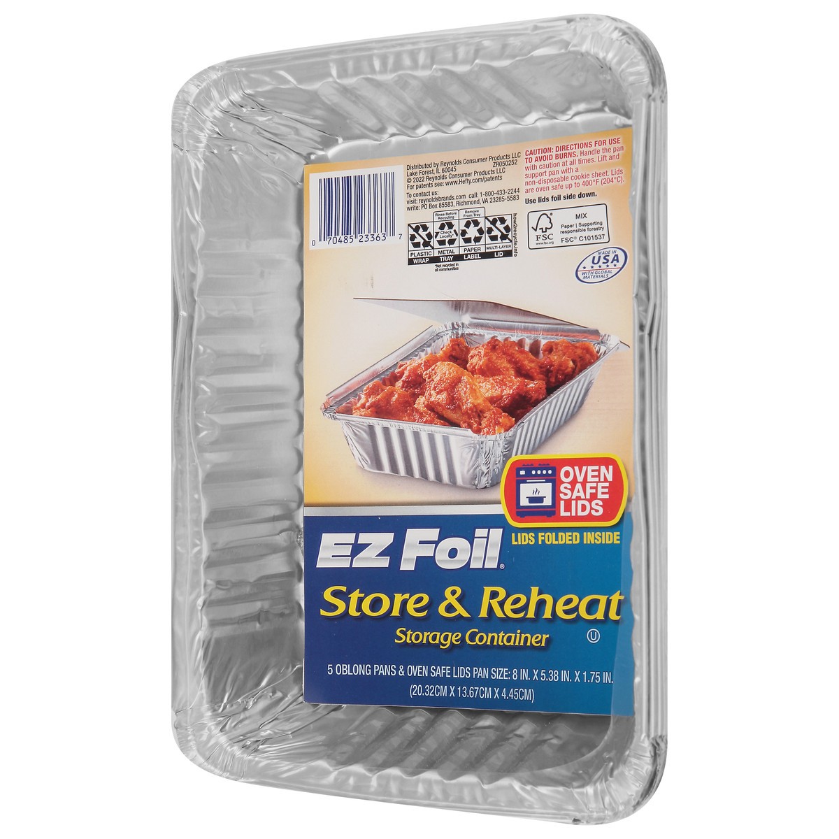 slide 8 of 9, EZ Foil Store & Reheat Storage Container 5 ea, 5 ct