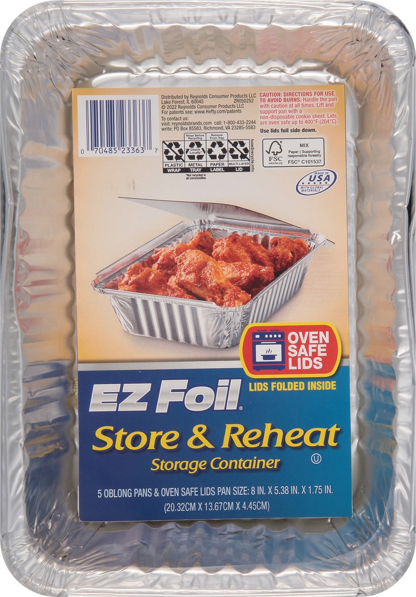 slide 2 of 9, EZ Foil Store & Reheat Storage Container 5 ea, 5 ct