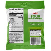 slide 4 of 5, MEIJER GUMMI WORMS PREMIUM NEON SOUR, 6 oz