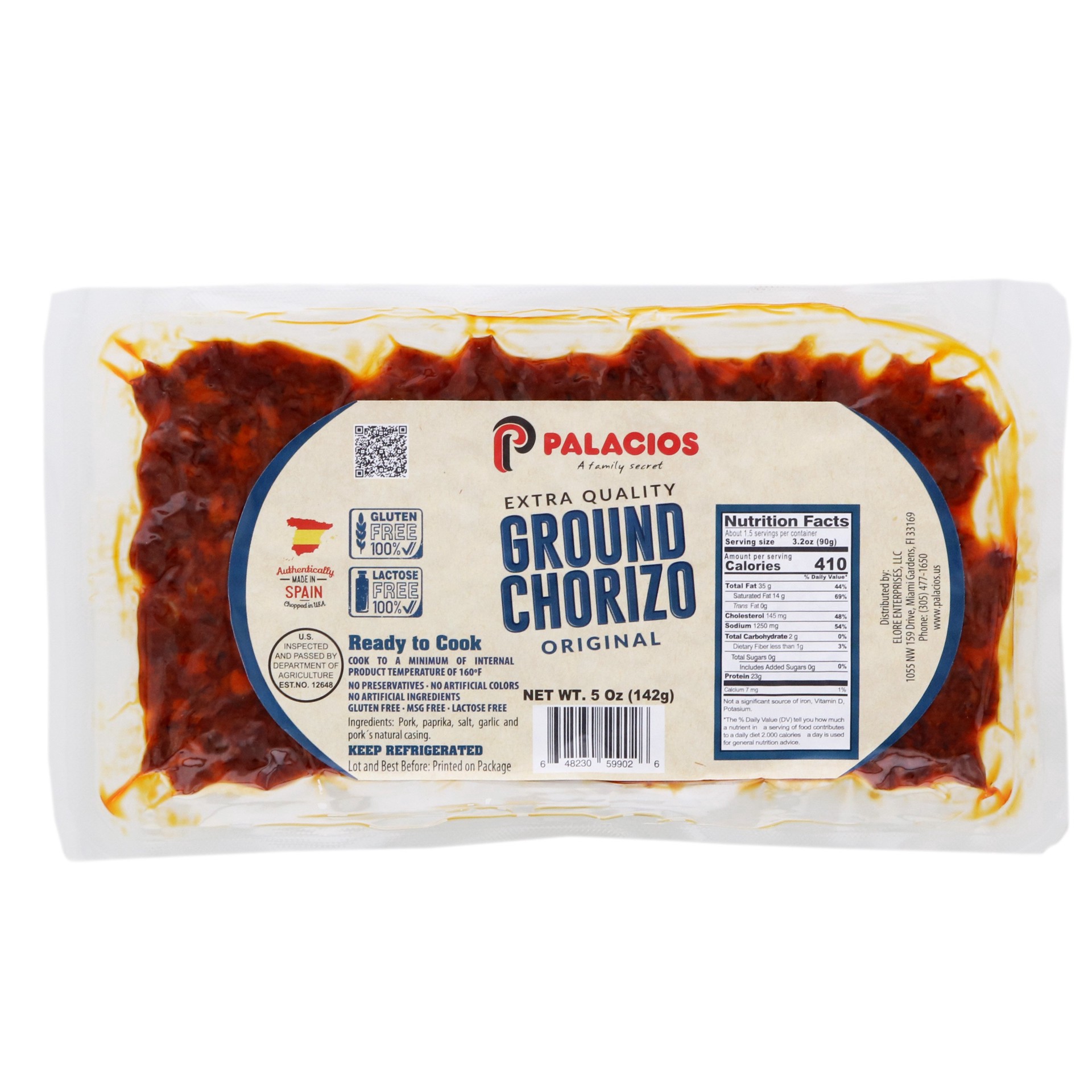 slide 1 of 1, Palacios Mild Ground Chorizo, 5 oz