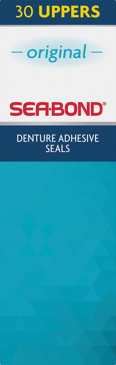 slide 3 of 7, Sea-Bond Triple Action Upper Denture Original Adhesive Seals, 30 ct