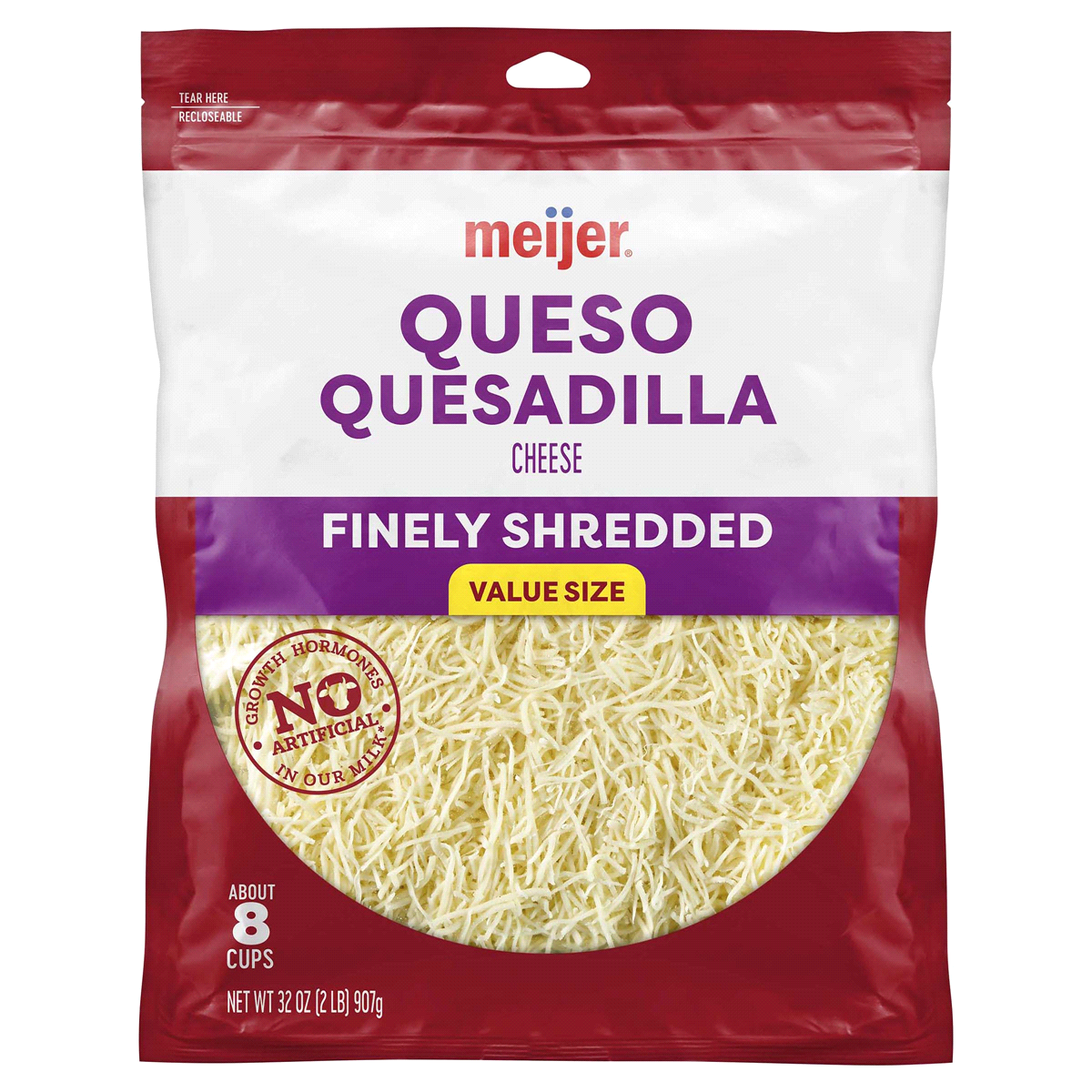 slide 1 of 5, Meijer Shredded Queso Quesadilla Cheese, 32 oz