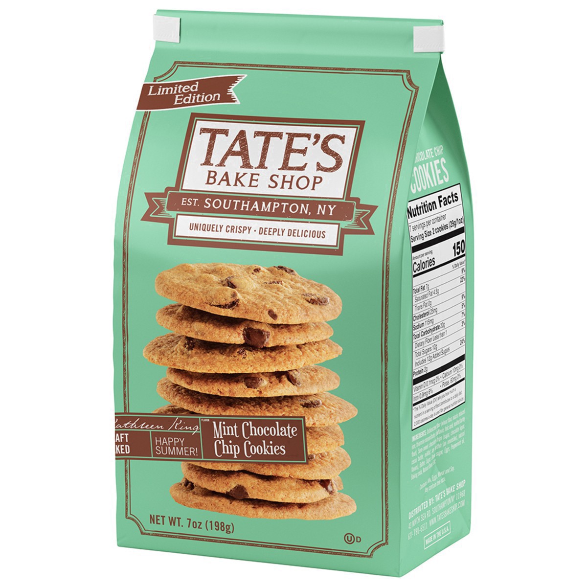 slide 41 of 61, Tate's Bake Shop Mint Chocolate Chip Cookies, Limited Edition- 7 oz, 7 oz