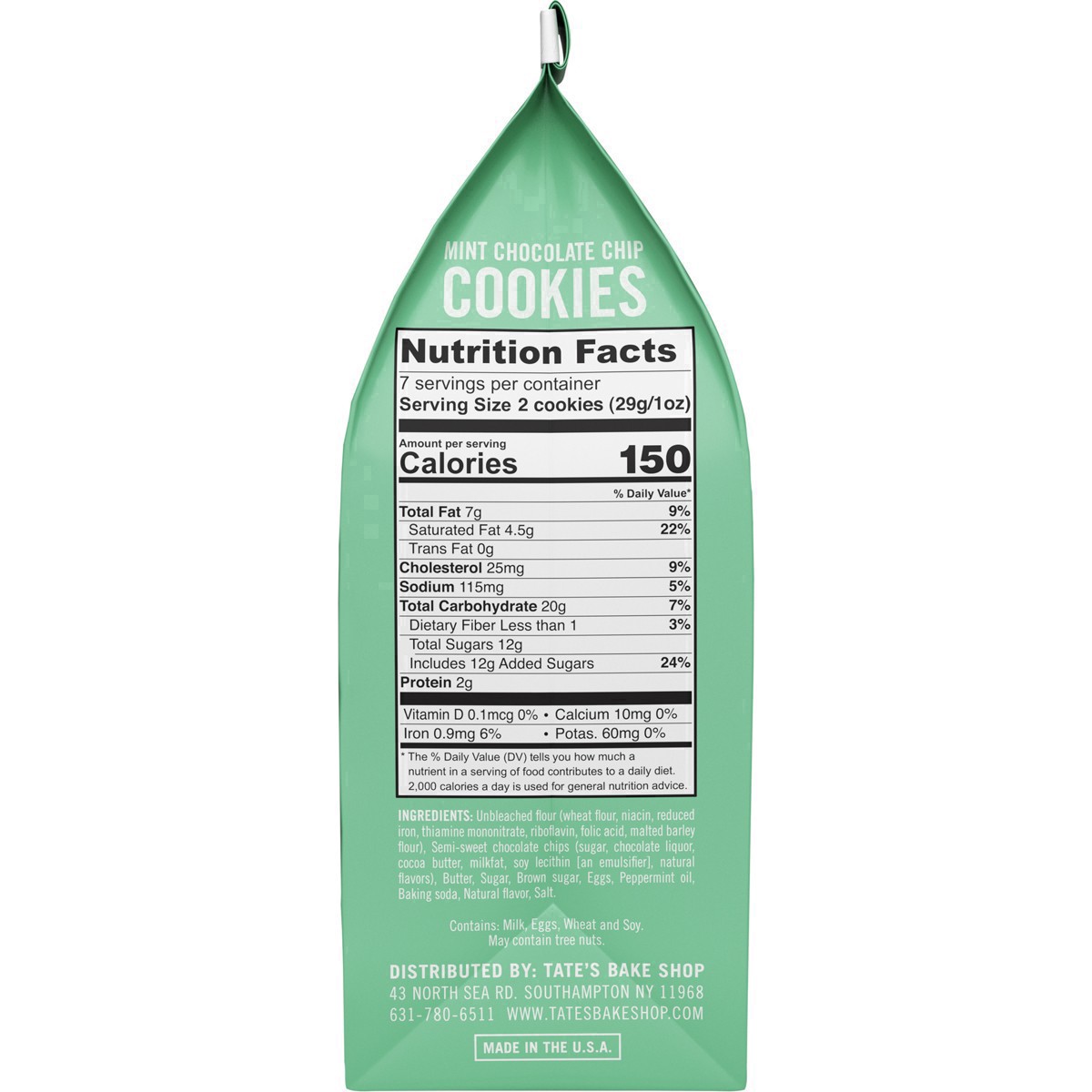 slide 45 of 61, Tate's Bake Shop Mint Chocolate Chip Cookies, Limited Edition- 7 oz, 7 oz