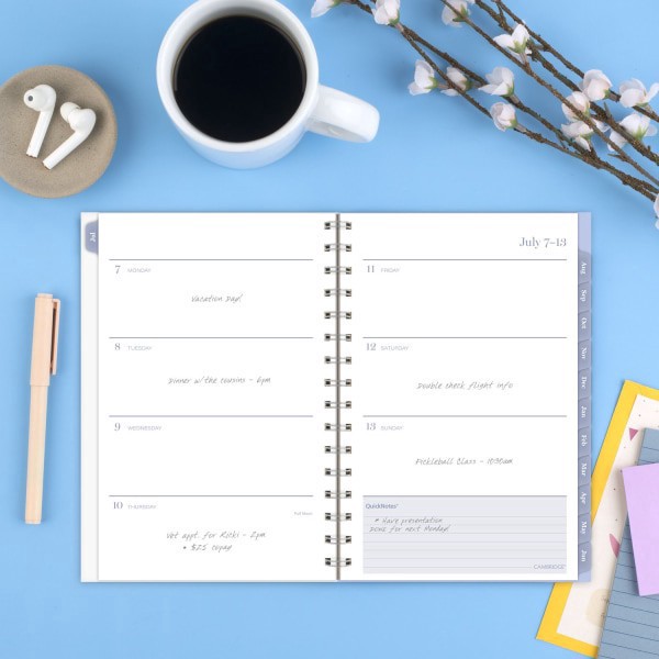 slide 3 of 10, Cambridge® Dewdrop Academic 2025-2026 Weekly Monthly Planner, Small, 5 1/2"" x 8 1/2"", 1 ct