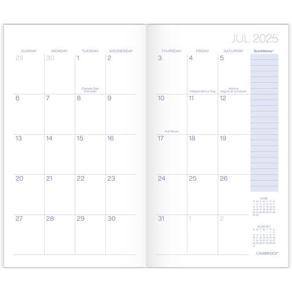 slide 5 of 10, Cambridge® Aqueous Academic 2025-2027 Two Year Monthly Planner, Pocket, 3 1/2"" x 6"", 1 ct