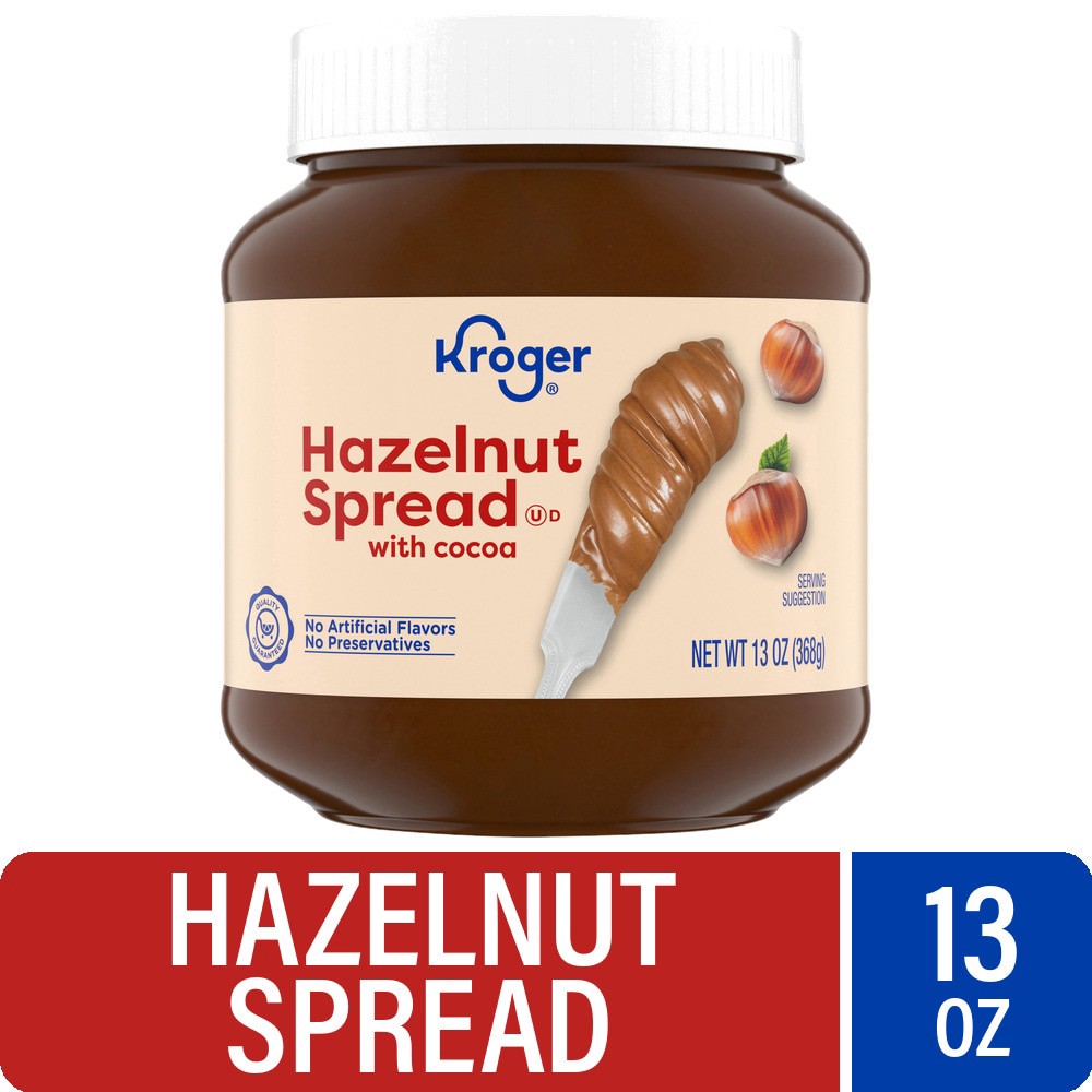 slide 1 of 3, Kroger Hazelnut Spread with Cocoa, 13 oz