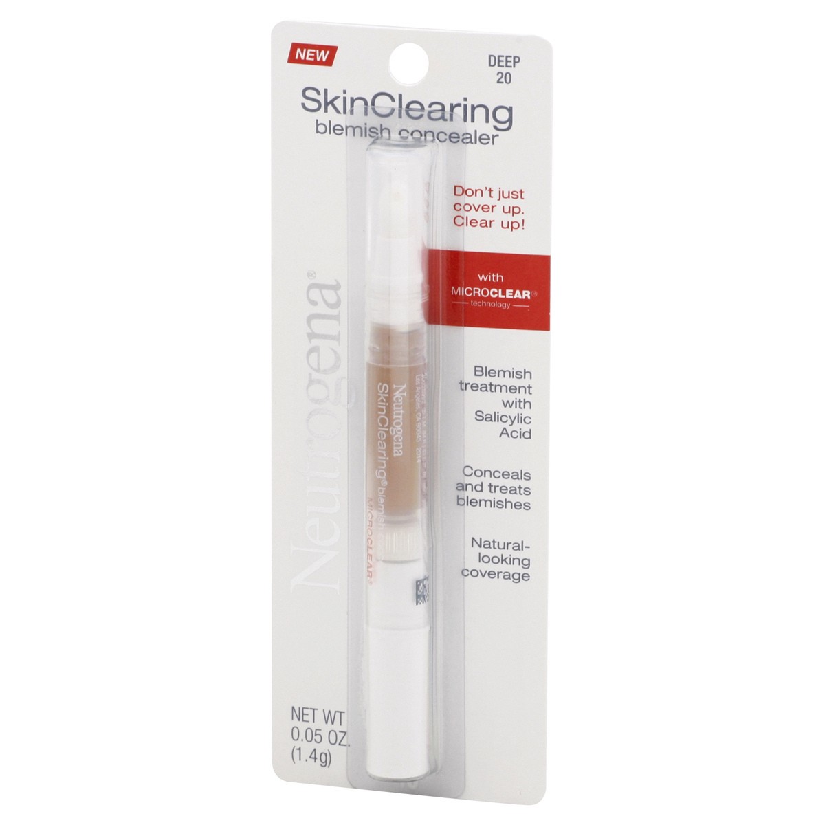 slide 7 of 9, Neutrogena SkinClearing Blemish Concealer Face Makeup with Salicylic Acid Acne Medicine, Non-Comedogenic and Oil-Free Concealer Helps Cover, Treat & Prevent Breakouts, Deep 20,.05 Oz, 0.05 oz