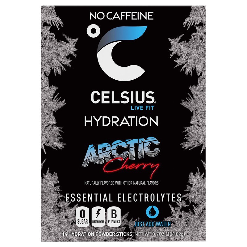 slide 1 of 1, CELSIUS HYDRATION™ Arctic Cherry Flavor, Essential Electrolyte Hydration Packets (Pack of 14), 14 ct