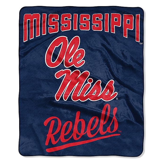 slide 1 of 1, NCAA University of Mississippi Raschel Throw Blanket, 1 ct