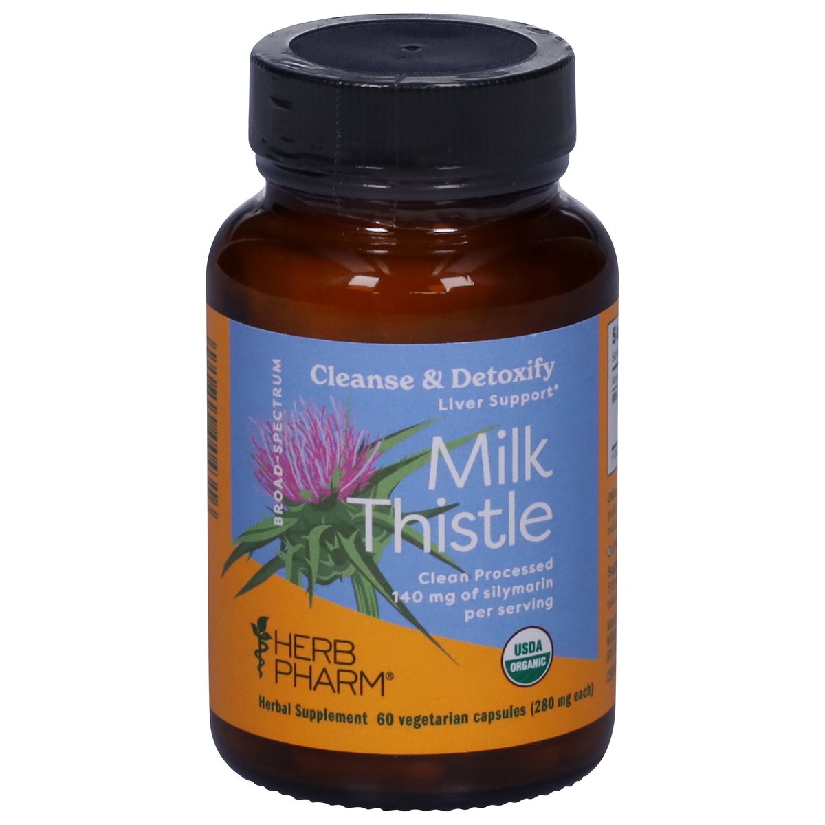 slide 1 of 12, Herb Pharm 280 mg Milk Thistle 60 Vegetarian Capsules, 60 ct