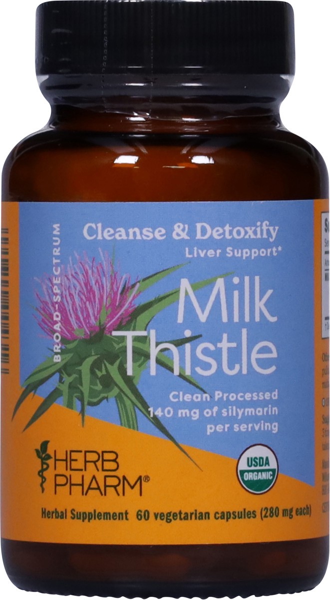 slide 9 of 12, Herb Pharm 280 mg Milk Thistle 60 Vegetarian Capsules, 60 ct