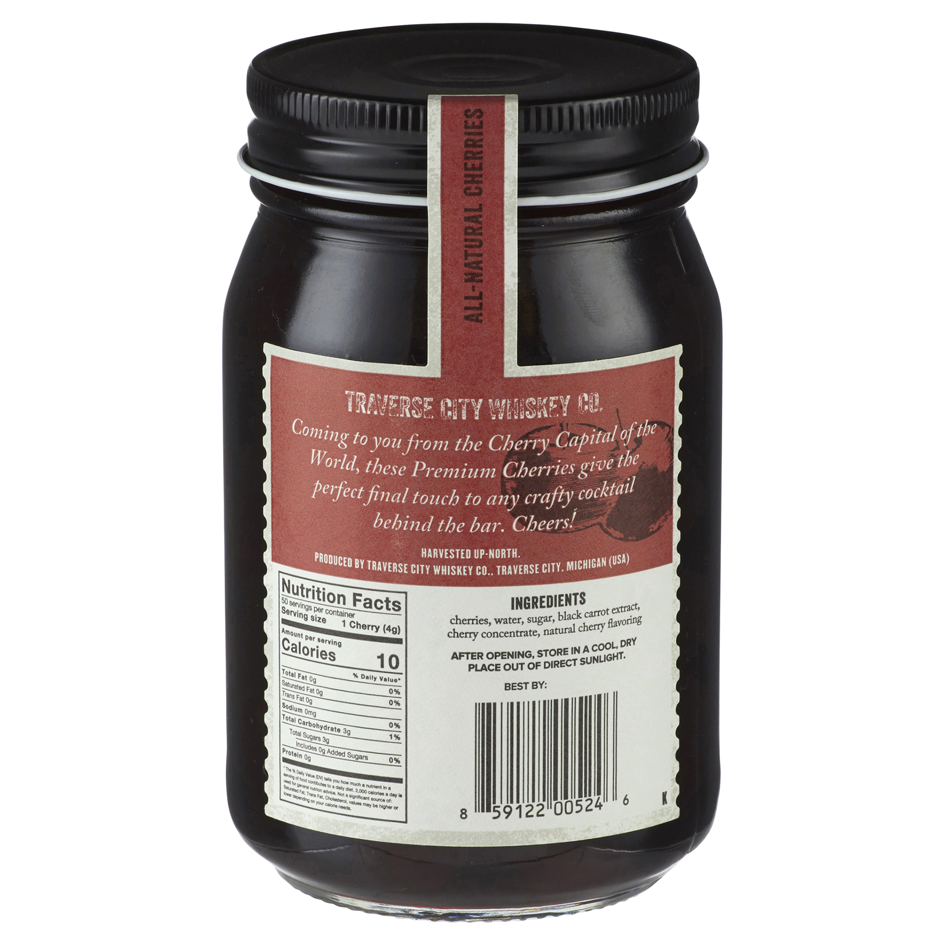 slide 4 of 5, Traverse City Whiskey Co. Premium Cocktail Cherries - 16 oz, 21.5 oz