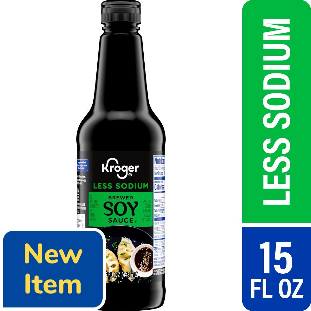 slide 1 of 1, Kroger® Less Sodium Soy Sauce, 15 fl oz